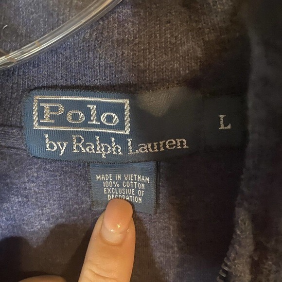 Polo Ralph Lauren Sweater Mens Medium 1/4 Zip Long Sleeve Knit Pony Casual‎ Blue - Picture 4 of 4